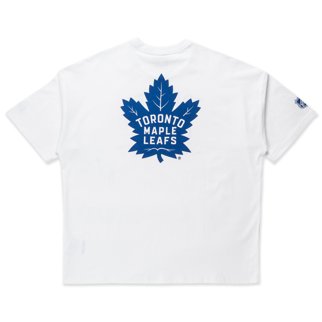 New Era เสื้อยืดแขนสั้นรุ่น Toronto Maple Leafs Nhl Team Logo White Oversized Short Sleeve T-Shirt