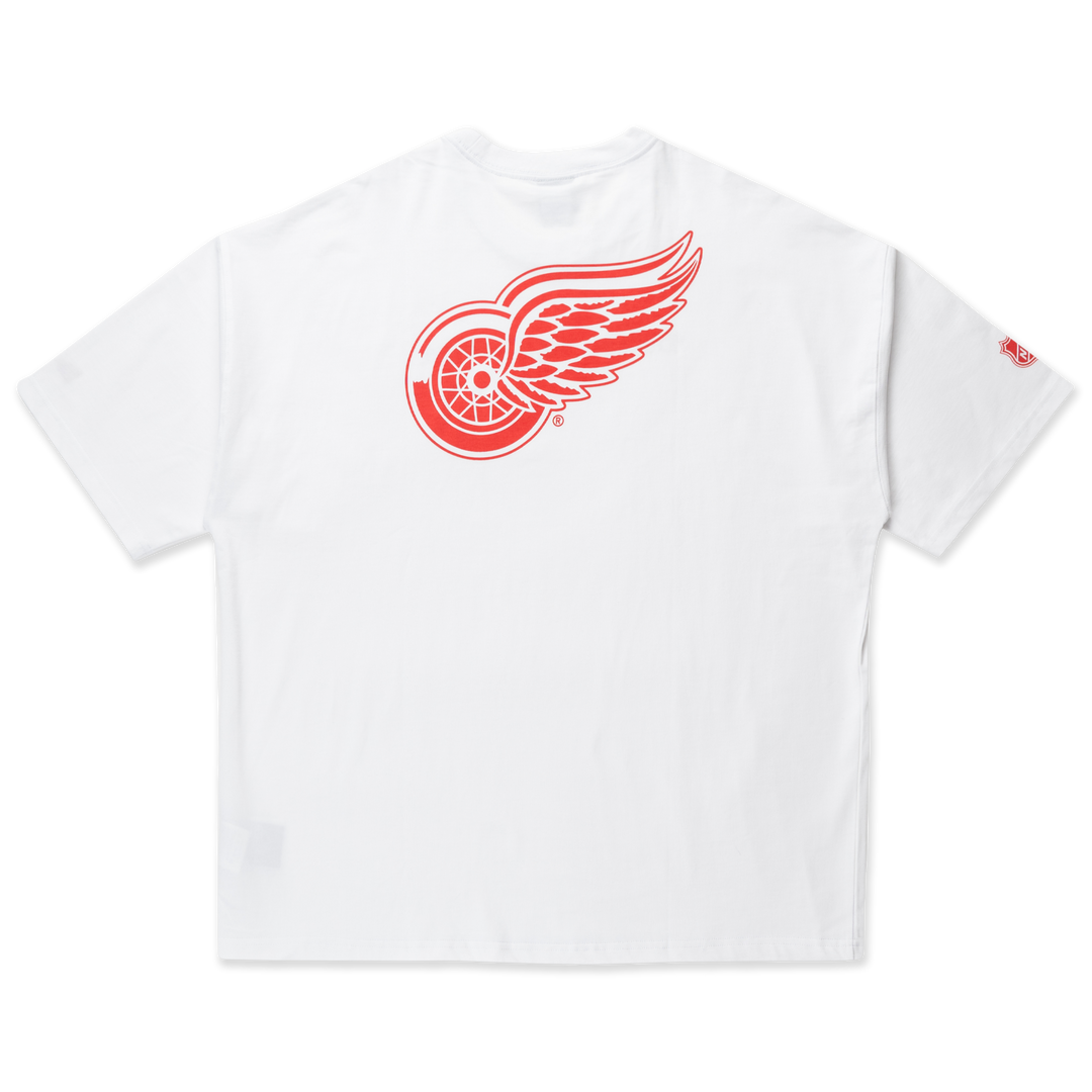 New Era เสื้อยืดแขนสั้นรุ่น Detroit Red Wings Nhl Team Logo White Oversized Short Sleeve T-Shirt