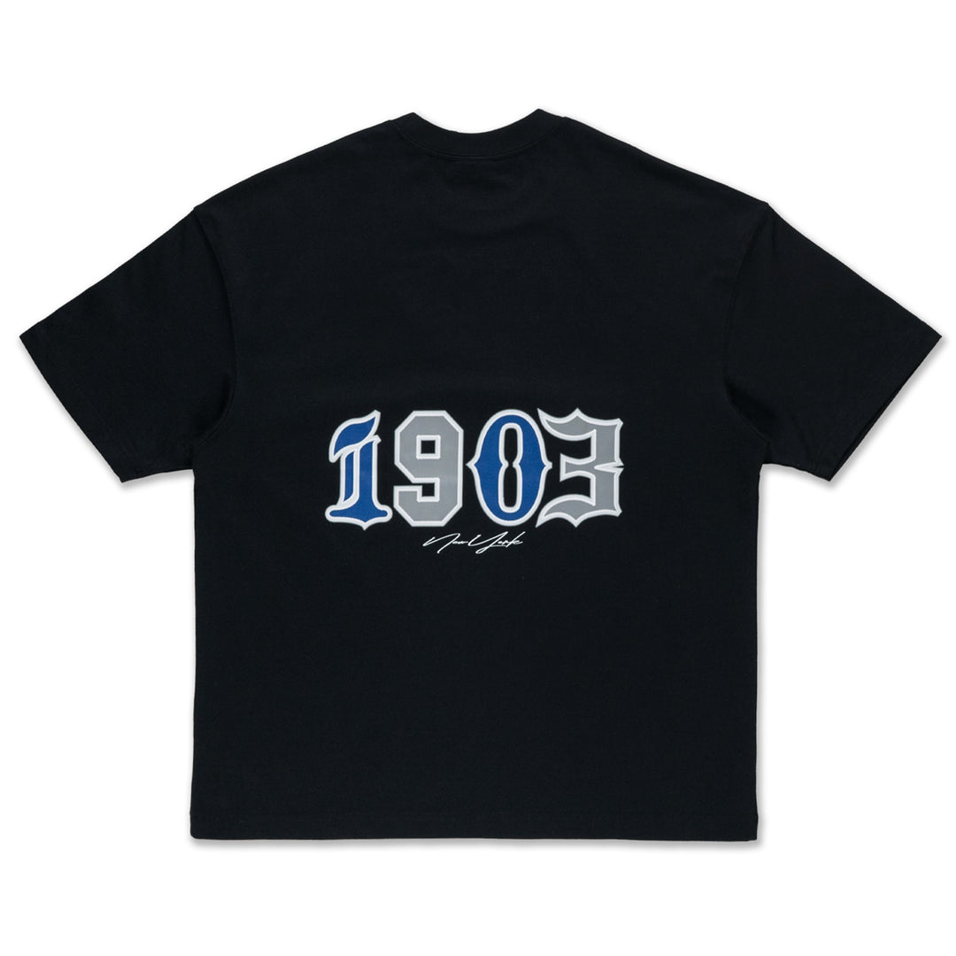 New Era เสื้อยืดแขนสั้นรุ่น New York Yankees Mix League Patch Black Oversized Short Sleeve T-Shirt