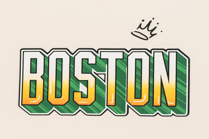 New Era เสื้อยืดแขนสั้นรุ่น Boston Celtics League Mix Chrome White Oversized Short Sleeve T-Shirt