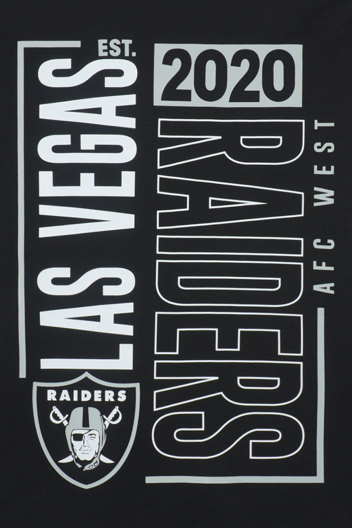 New Era เสื้อยืดแขนสั้นรุ่น Las Vegas Raiders Cnb Logo Black Oversized Short