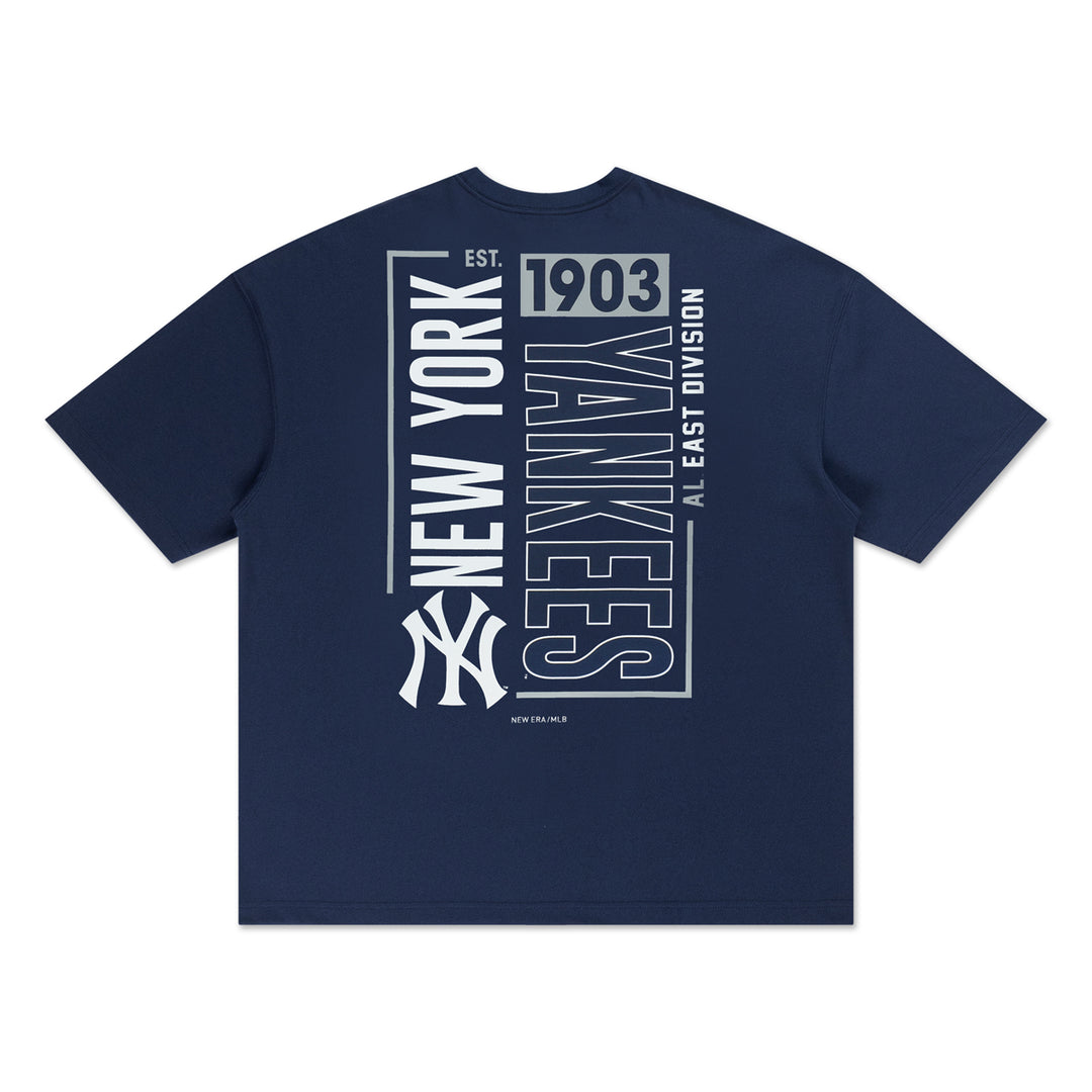 New Era เสื้อยืดแขนสั้นรุ่น New York Yankees Cnb Logo Oceanside Blue Oversized Short Sleeve Tee