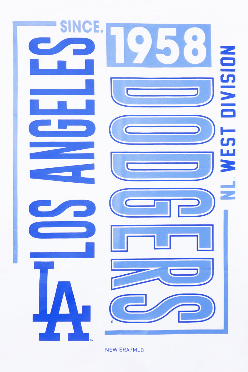 New Era เสื้อยืดแขนสั้นรุ่น Los Angeles Dodgers Cnb Logo White Oversized Short Sleeve Tee