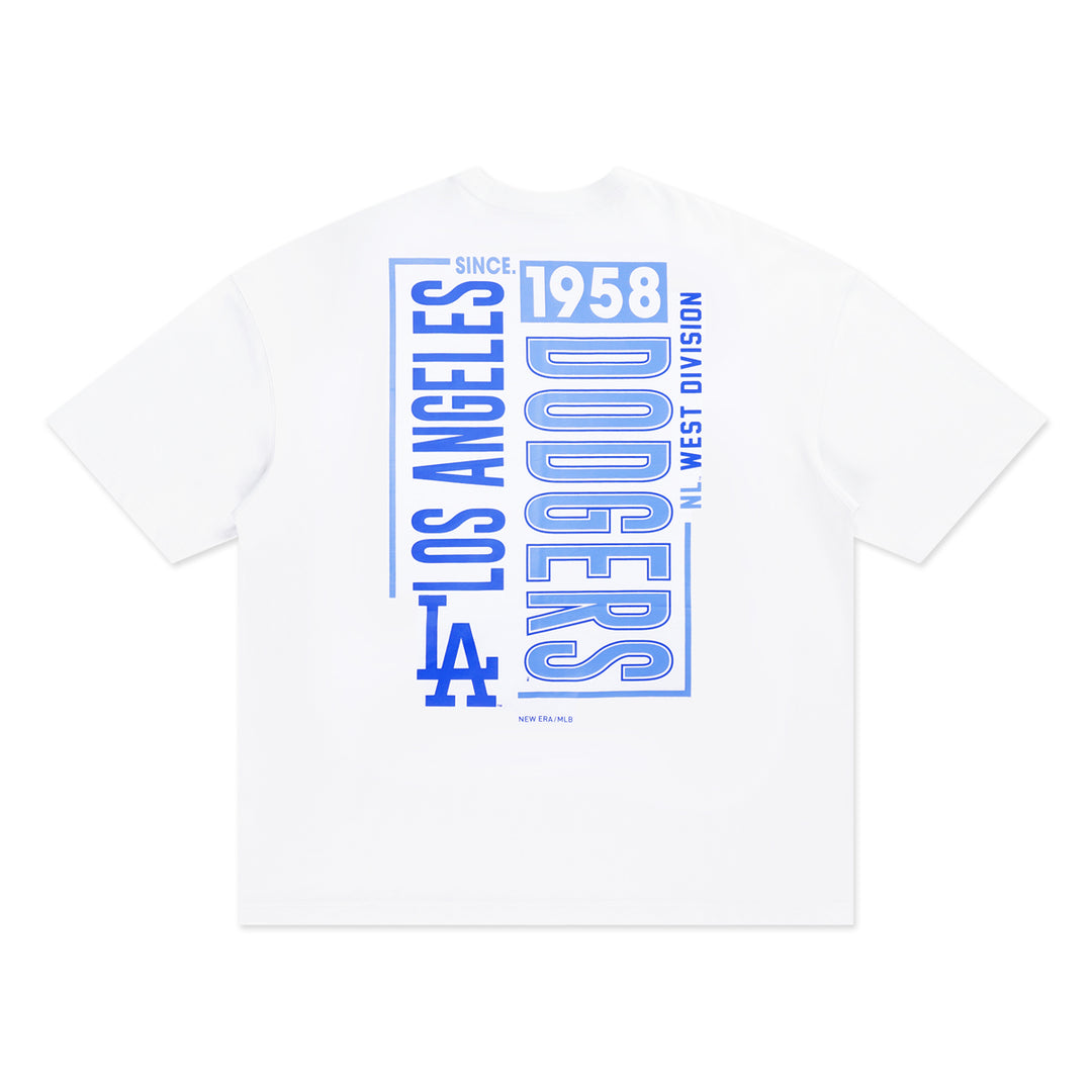 New Era เสื้อยืดแขนสั้นรุ่น Los Angeles Dodgers Cnb Logo White Oversized Short Sleeve Tee