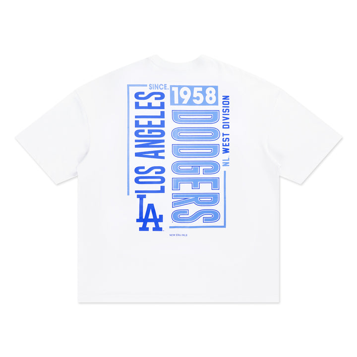 New Era เสื้อยืดแขนสั้นรุ่น Los Angeles Dodgers Cnb Logo White Oversized Short Sleeve Tee