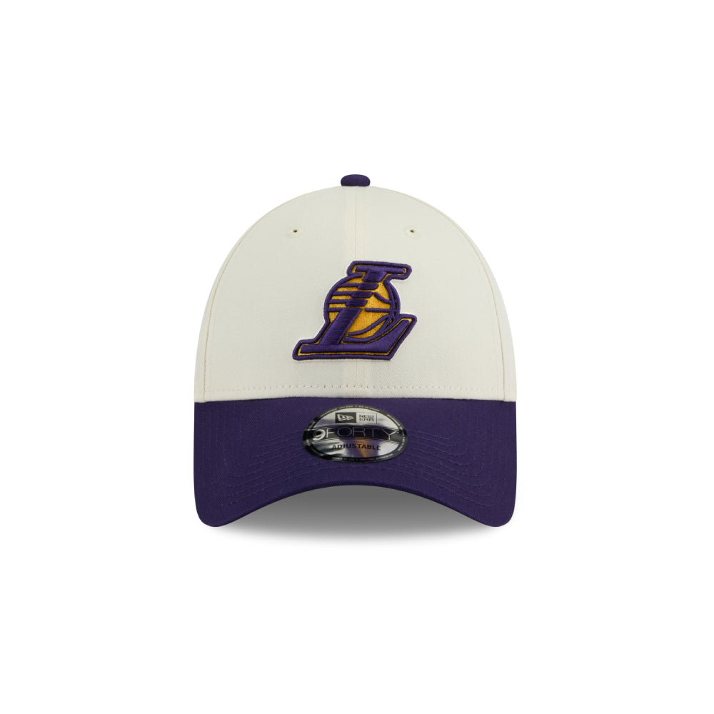 หมวกแก๊ป New Era รุ่น Los Angeles Lakers League Mix Game Day 2-Tone Purple Visor Chrome White 9Forty Cap