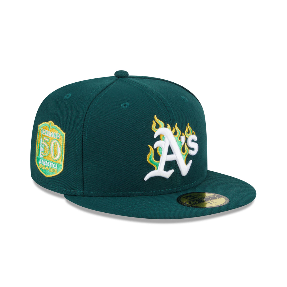 หมวกแก๊ป New Era รุ่น 59Fifty Pack - Fire Oakland Athletics Cooperstown Dark Green 59Fifty Cap