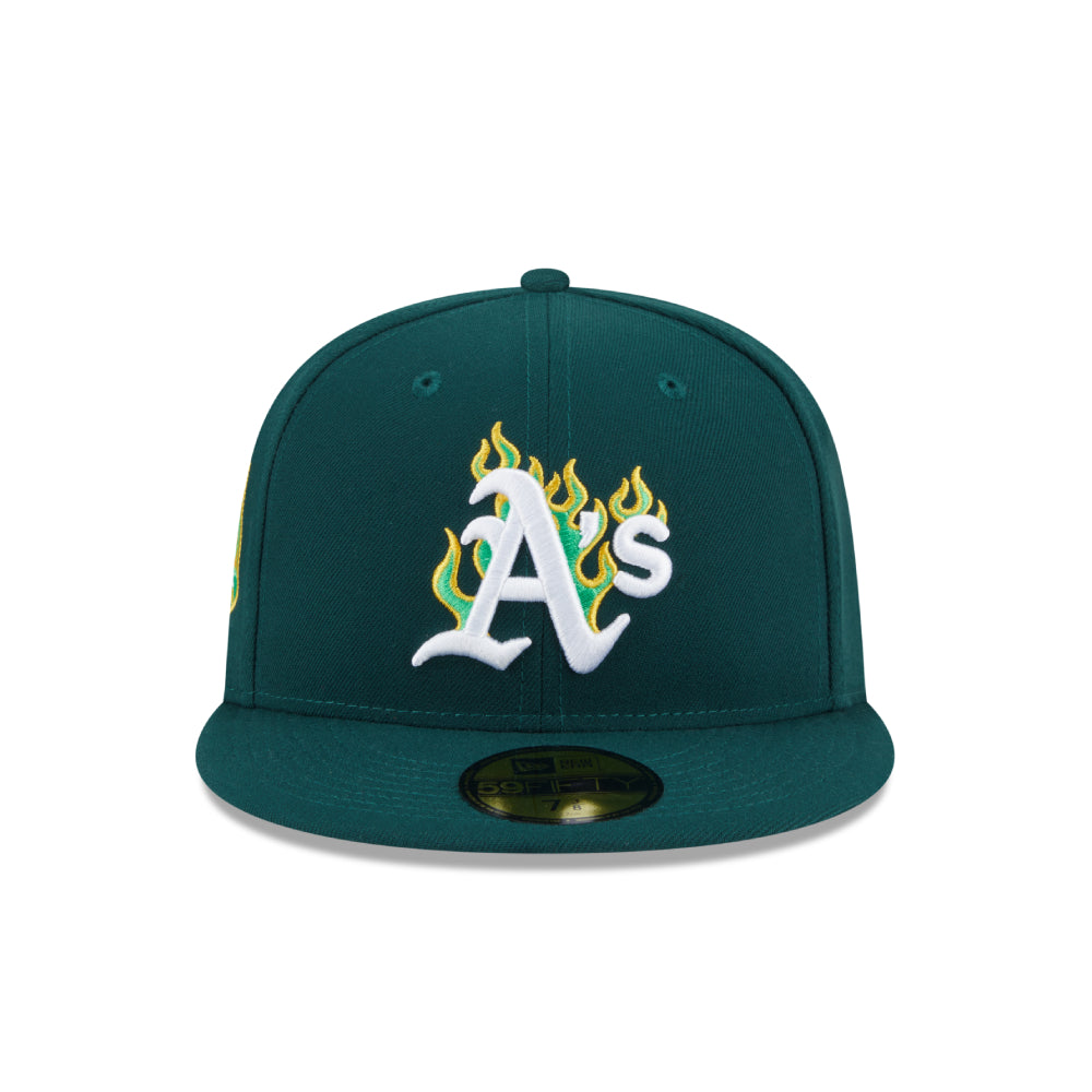 หมวกแก๊ป New Era รุ่น 59Fifty Pack - Fire Oakland Athletics Cooperstown Dark Green 59Fifty Cap