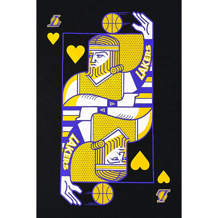 เสื้อโอเวอร์ไซส์ New Era รุ่น Los Angeles Lakers Playing Cards Black Oversized Short Sleeve Tee