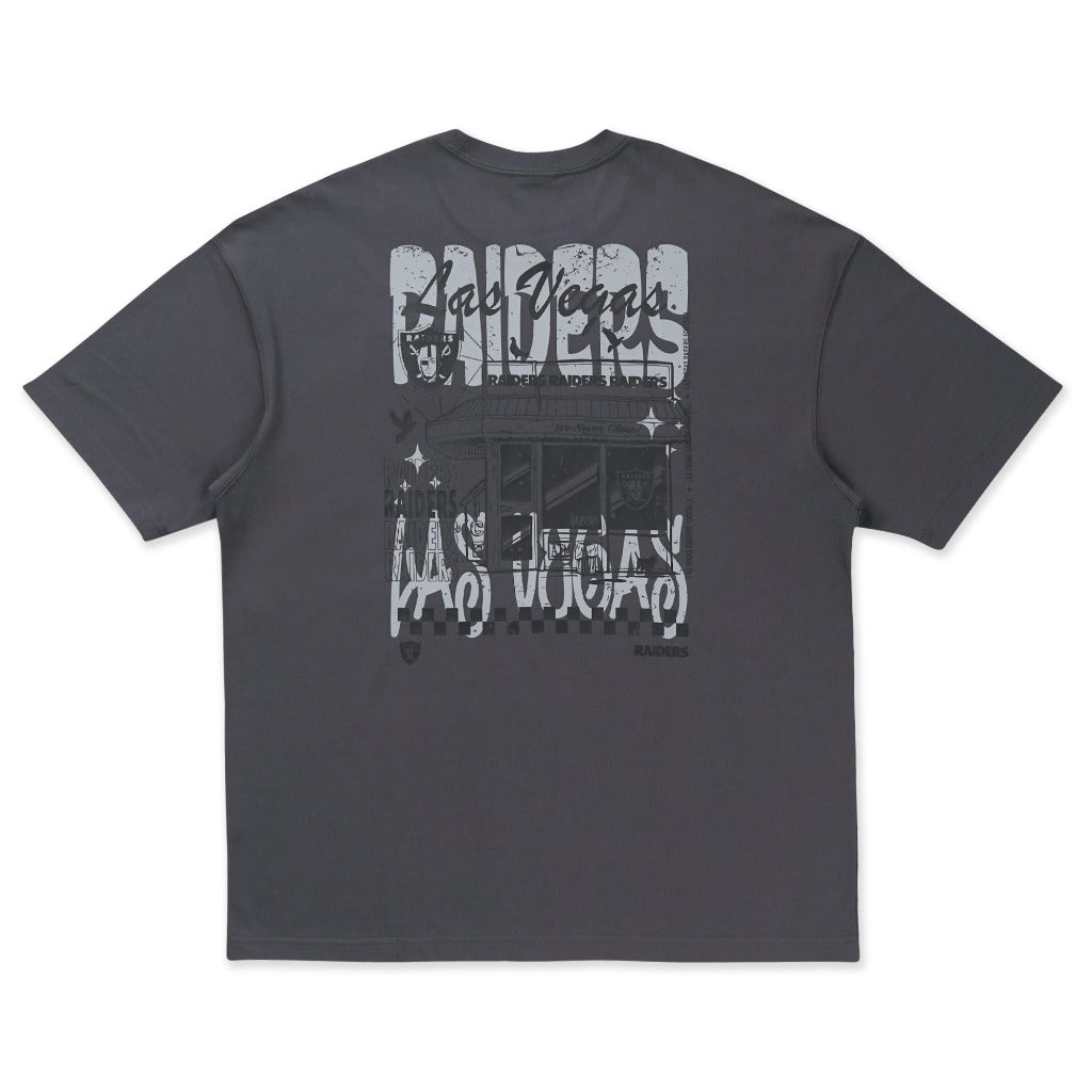 เสื้อโอเวอร์ไซส์ New Era รุ่น Las Vegas Raiders NFL Restro Graphite Oversized Short Sleeve T-Shirt