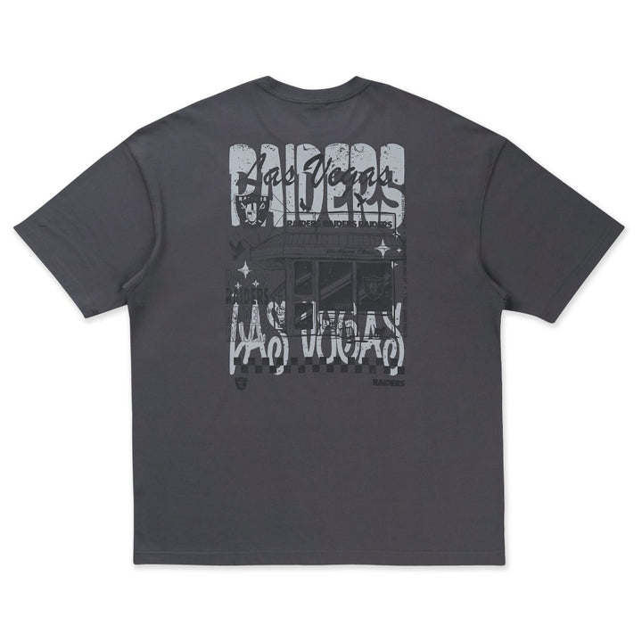 เสื้อโอเวอร์ไซส์ New Era รุ่น Las Vegas Raiders NFL Restro Graphite Oversized Short Sleeve T-Shirt