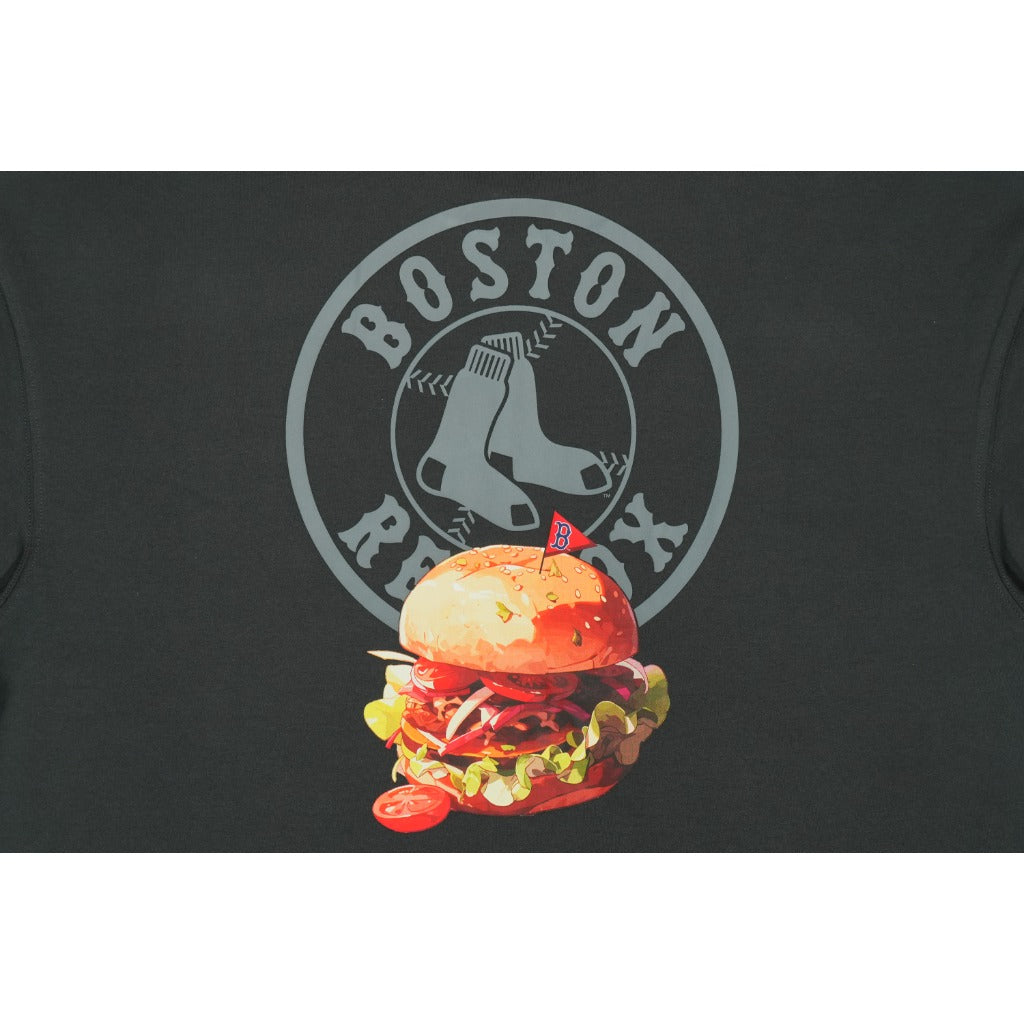 เสื้อโอเวอร์ไซส์ New Era รุ่น Boston Red Sox Assorted Graphic Burger Steel Clouds Gray Oversized Short Sleeve T-Shirt