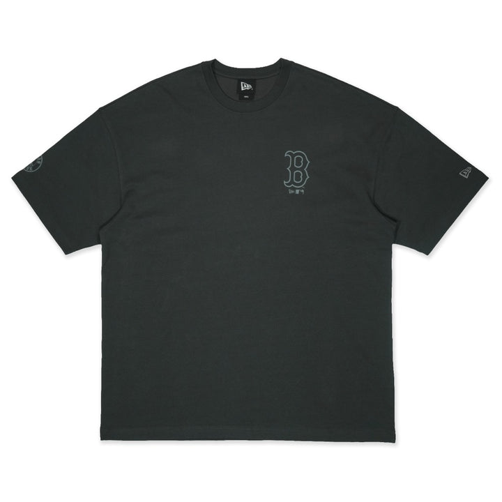 เสื้อโอเวอร์ไซส์ New Era รุ่น Boston Red Sox Assorted Graphic Burger Steel Clouds Gray Oversized Short Sleeve T-Shirt