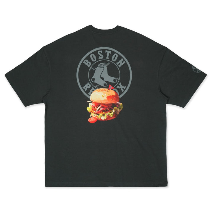 เสื้อโอเวอร์ไซส์ New Era รุ่น Boston Red Sox Assorted Graphic Burger Steel Clouds Gray Oversized Short Sleeve T-Shirt