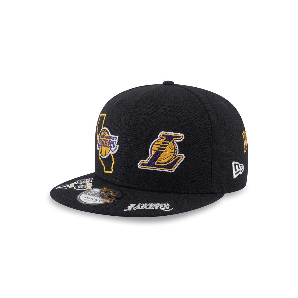หมวกแก๊ป New Era รุ่น Los Angeles Lakers NBA Allover Team Logos Black 9Fifty Cap