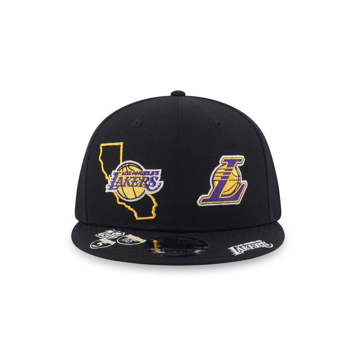 หมวกแก๊ป New Era รุ่น Los Angeles Lakers NBA Allover Team Logos Black 9Fifty Cap
