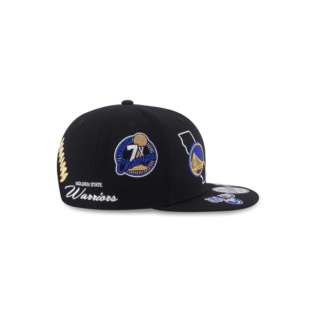 หมวกแก๊ป New Era รุ่น Golden State Warriors NBA Allover Team Logos Black 9Fifty Cap