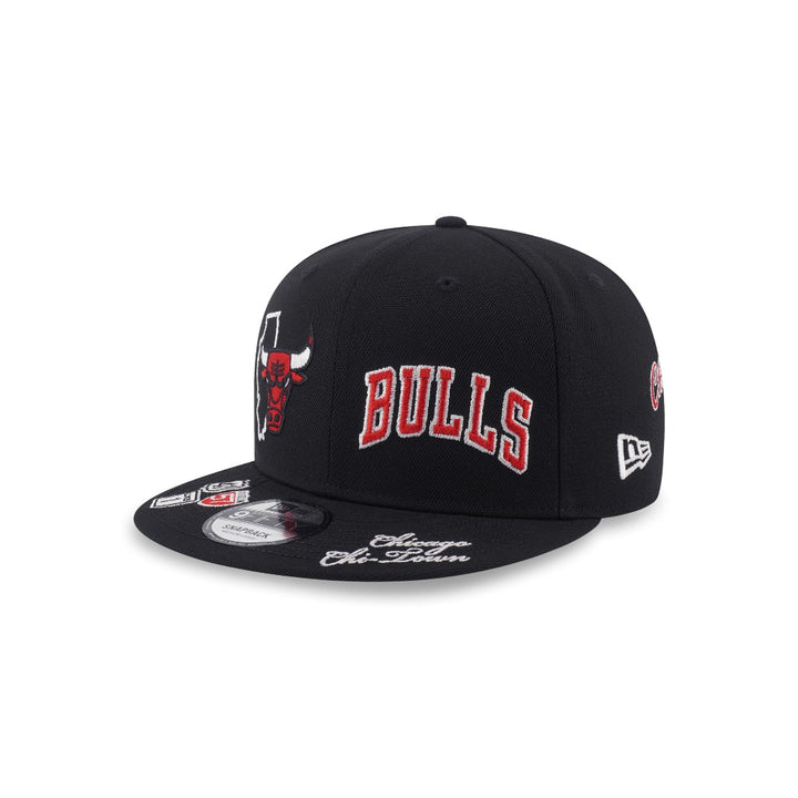 หมวกแก๊ป New Era รุ่น Chicago Bulls NBA Allover Team Logos Black 9Fifty Cap
