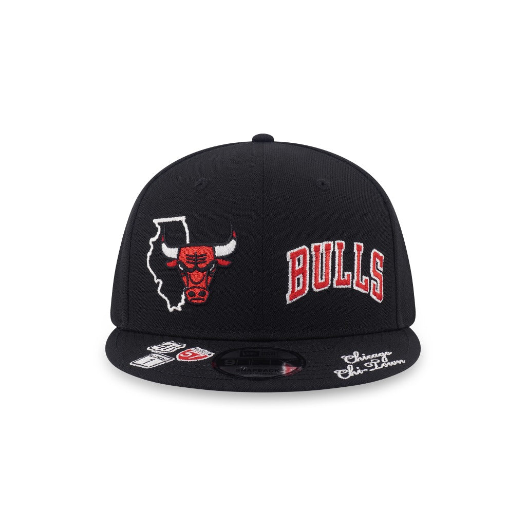 หมวกแก๊ป New Era รุ่น Chicago Bulls NBA Allover Team Logos Black 9Fifty Cap