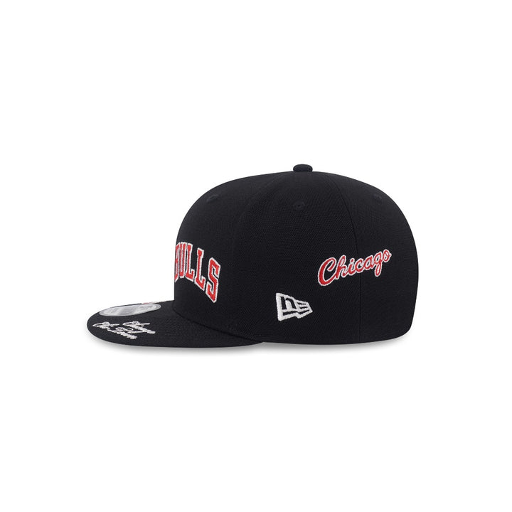 หมวกแก๊ป New Era รุ่น Chicago Bulls NBA Allover Team Logos Black 9Fifty Cap