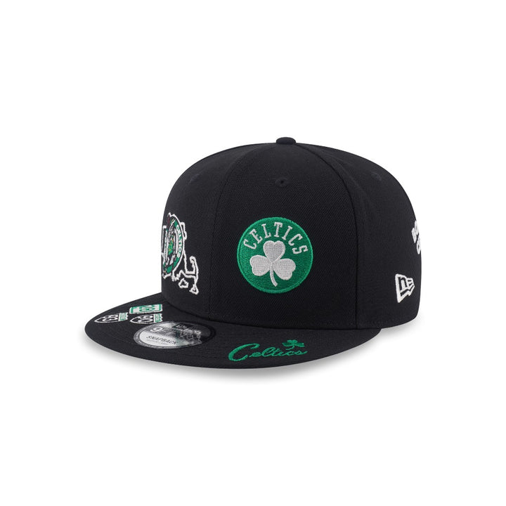 หมวกแก๊ป New Era รุ่น Boston Celtics NBA Allover Team Logos Black 9Fifty Cap