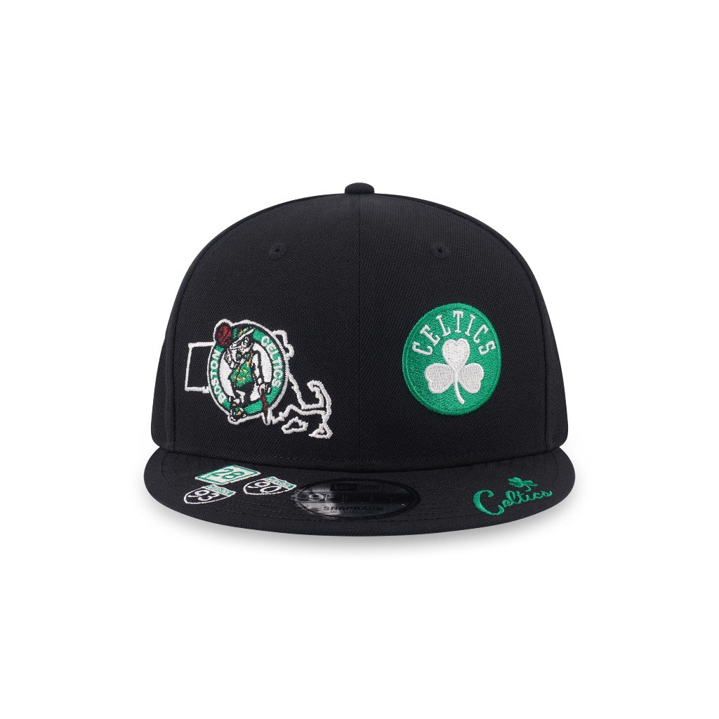 หมวกแก๊ป New Era รุ่น Boston Celtics NBA Allover Team Logos Black 9Fifty Cap