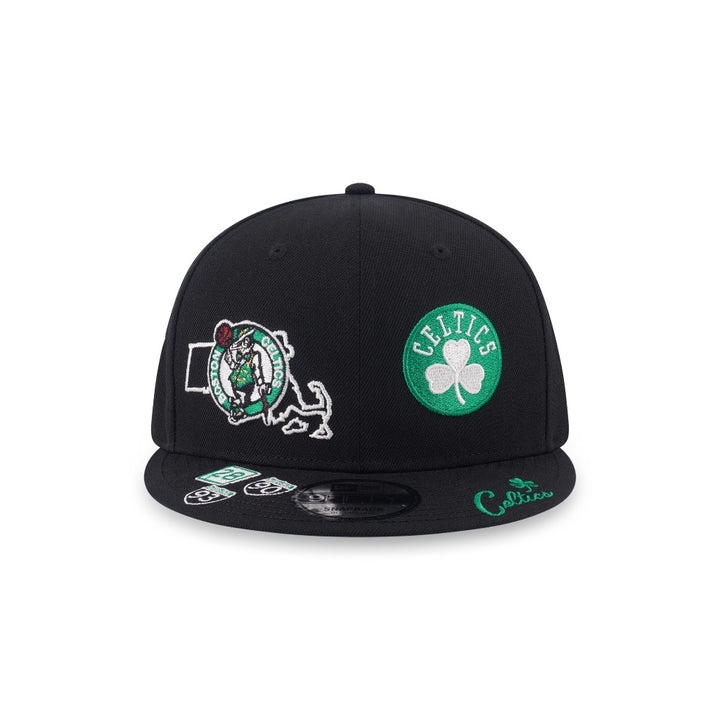 หมวกแก๊ป New Era รุ่น Boston Celtics NBA Allover Team Logos Black 9Fifty Cap