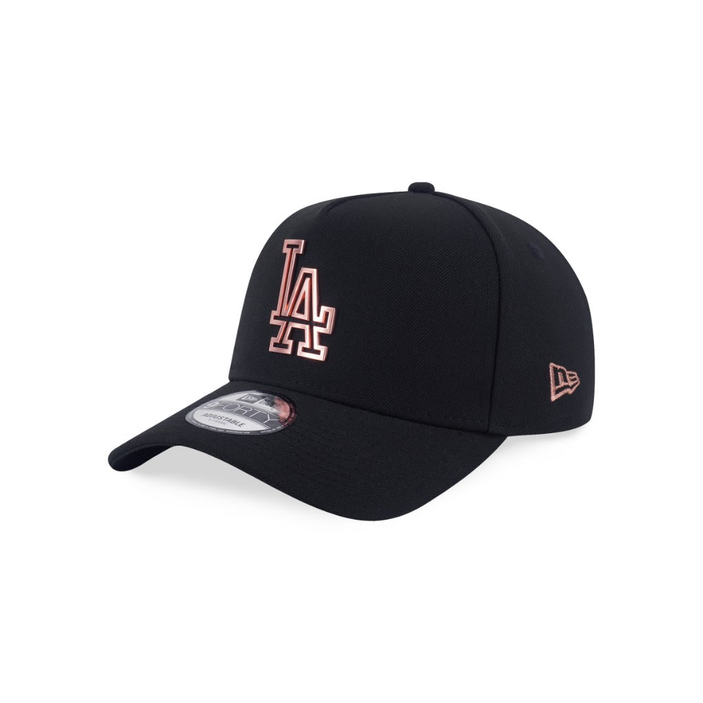 หมวกแก๊ป New Era รุ่น Los Angeles Dodgers Metal Badge Matte Brushed Black 9Forty A-Frame Cap