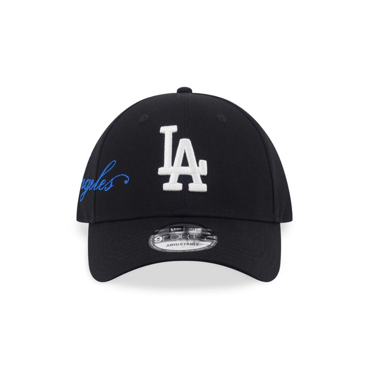 หมวกแก๊ป New Era รุ่น Los Angeles Dodgers Cross Panels Script Black 9Forty Cap