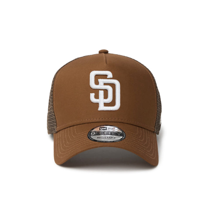หมวกแก๊ป New Era รุ่น San Diego Padres Typewriter Brown 9Forty A-Frame Trucker Cap