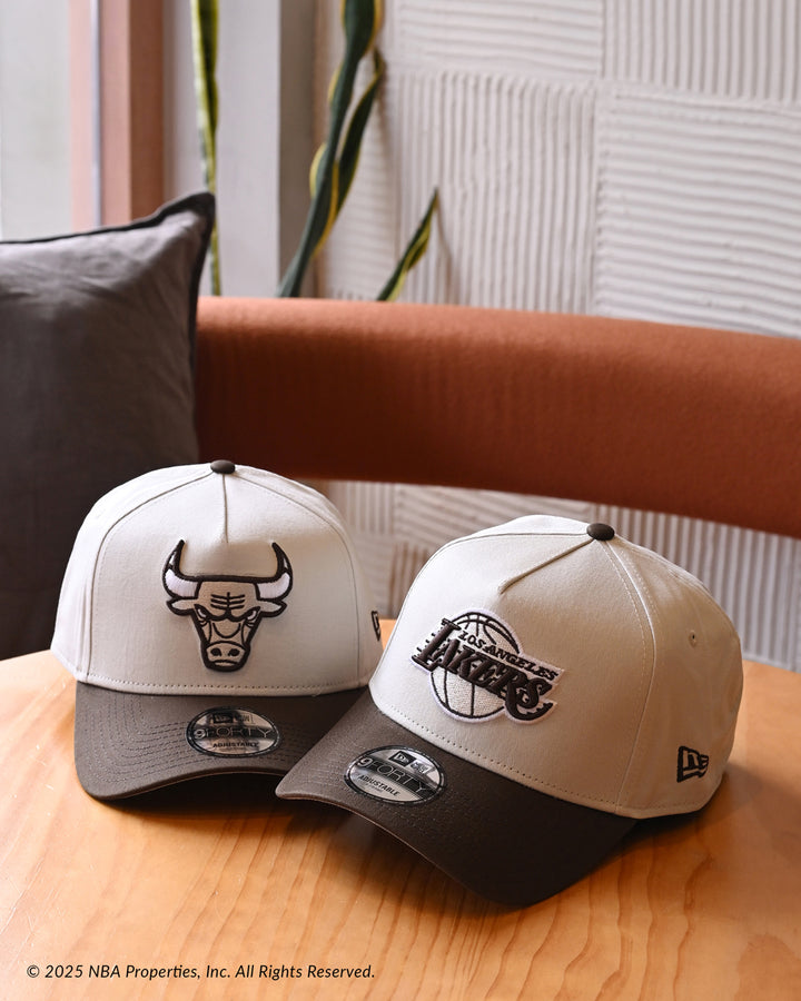 New Era หมวกรุ่น Los Angeles Lakers 2-Tone Vintage Stone Walnut 9FORTY A-Frame Cap