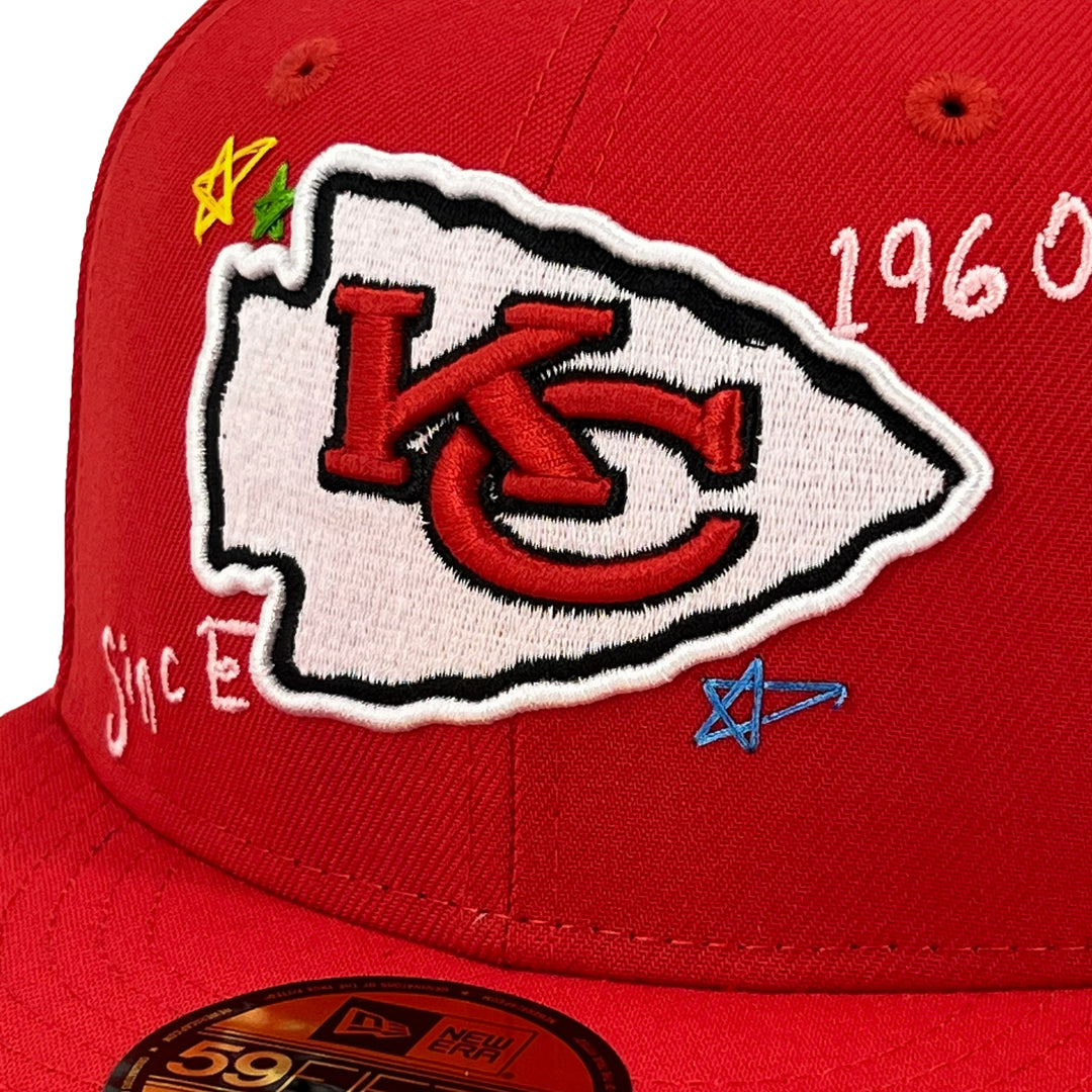 หมวกแก๊ป New Era รุ่น Kansas City Chiefs Scribble Red 59Fifty Cap