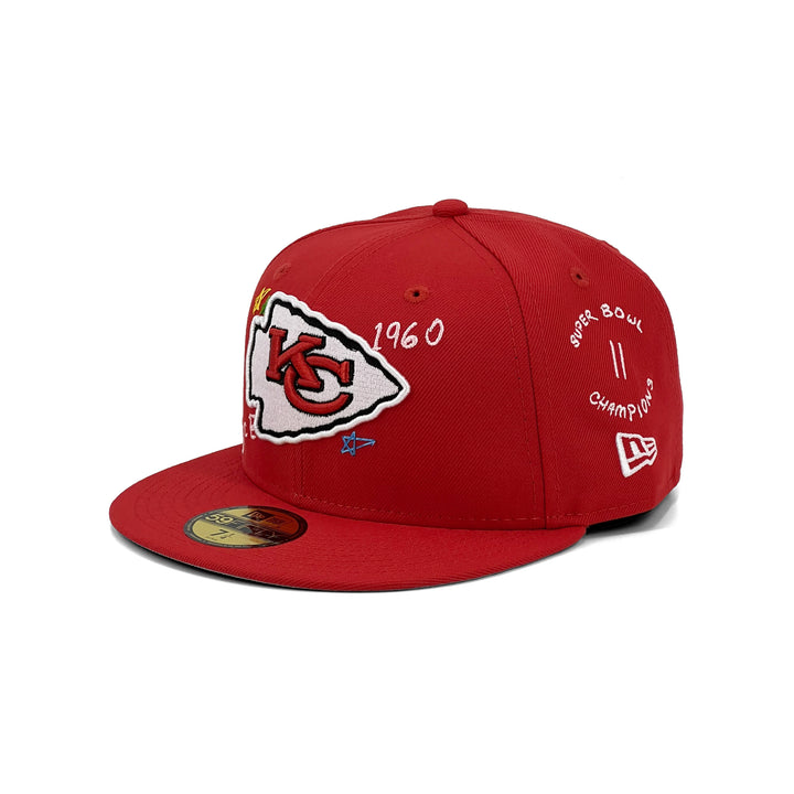 หมวกแก๊ป New Era รุ่น Kansas City Chiefs Scribble Red 59Fifty Cap