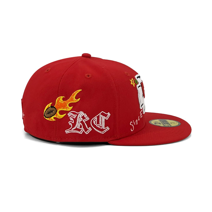 หมวกแก๊ป New Era รุ่น Kansas City Chiefs Scribble Red 59Fifty Cap