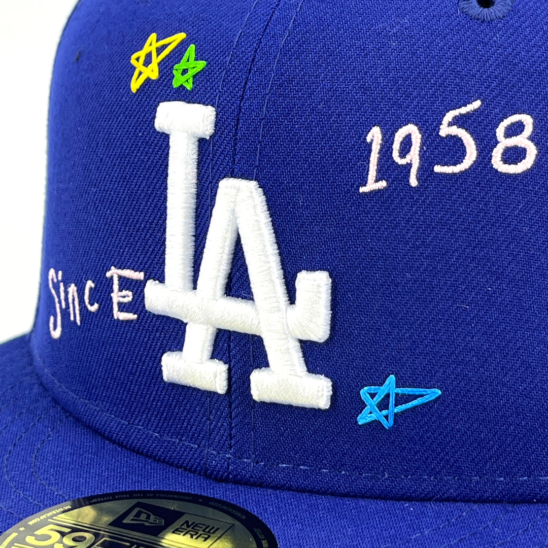หมวกแก๊ป New Era รุ่น Los Angeles Dodgers Scribble Dark Royal 59Fifty Cap