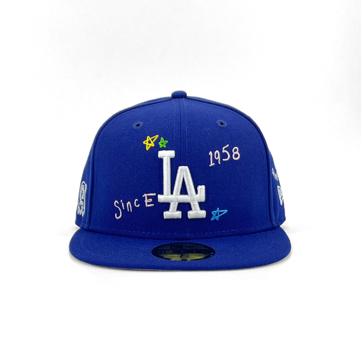 หมวกแก๊ป New Era รุ่น Los Angeles Dodgers Scribble Dark Royal 59Fifty Cap