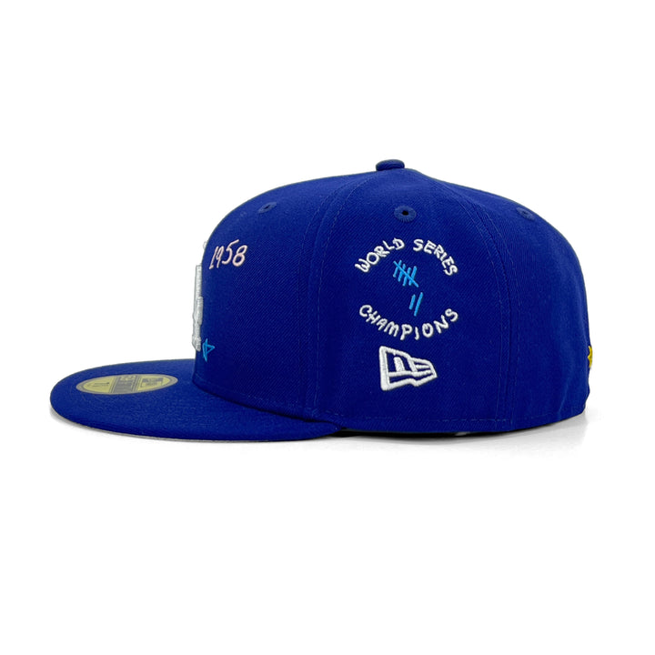 หมวกแก๊ป New Era รุ่น Los Angeles Dodgers Scribble Dark Royal 59Fifty Cap