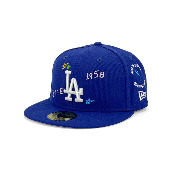 หมวกแก๊ป New Era รุ่น Los Angeles Dodgers Scribble Dark Royal 59Fifty Cap