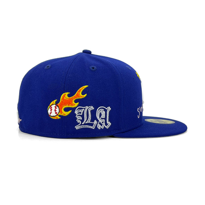 หมวกแก๊ป New Era รุ่น Los Angeles Dodgers Scribble Dark Royal 59Fifty Cap