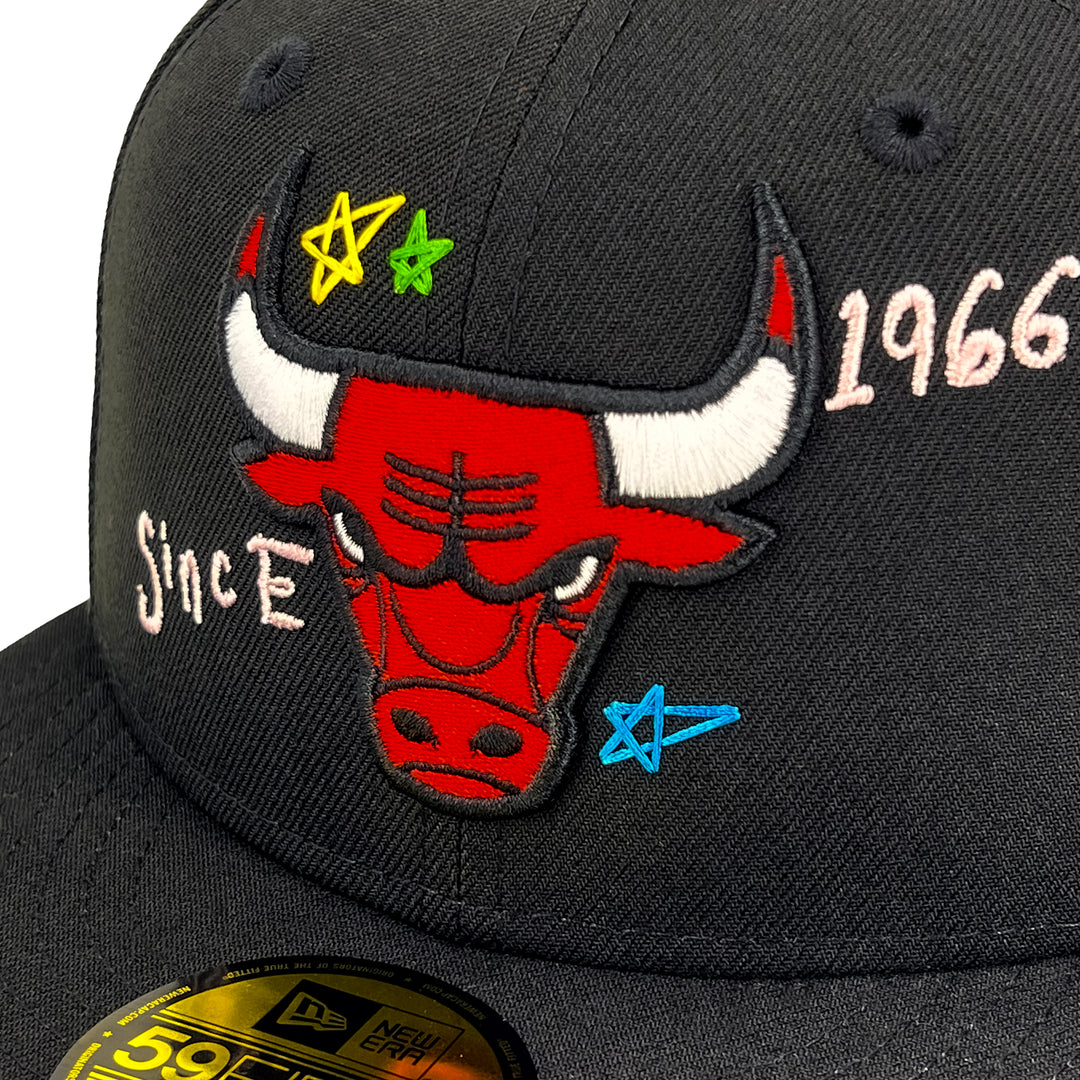 หมวกแก๊ป New Era รุ่น Chicago Bulls Scribble Black 59Fifty Cap