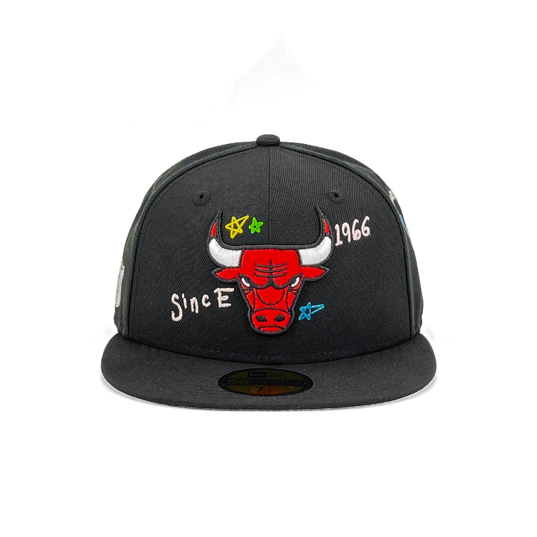 หมวกแก๊ป New Era รุ่น Chicago Bulls Scribble Black 59Fifty Cap