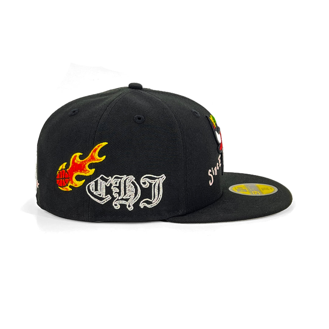 หมวกแก๊ป New Era รุ่น Chicago Bulls Scribble Black 59Fifty Cap