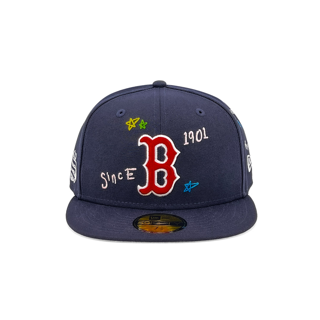 หมวกแก๊ป New Era รุ่น Boston Red Sox Scribble Black 59Fifty Cap