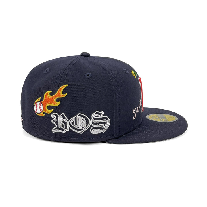 หมวกแก๊ป New Era รุ่น Boston Red Sox Scribble Black 59Fifty Cap