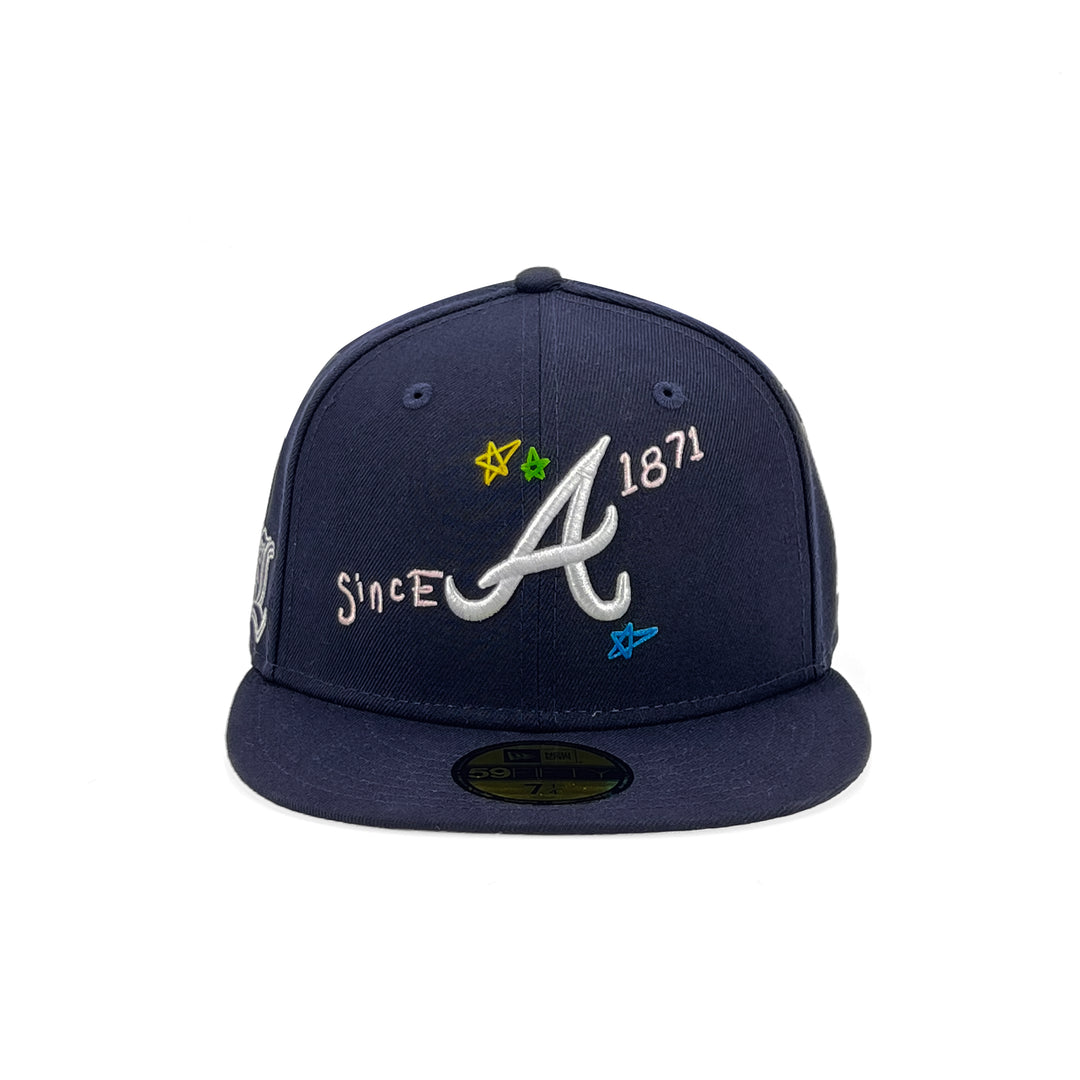 หมวกแก๊ป New Era รุ่น Atlanta Braves Scribble Black 59Fifty Cap