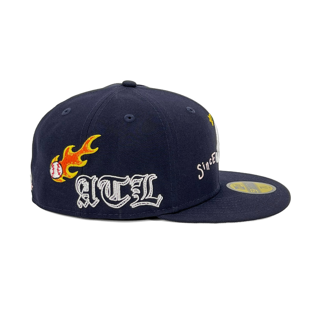 หมวกแก๊ป New Era รุ่น Atlanta Braves Scribble Black 59Fifty Cap