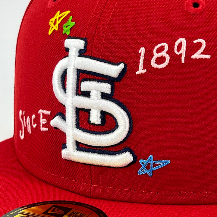 หมวกแก๊ป New Era รุ่น St. Louis Cardinals Scribble Red 59Fifty Cap