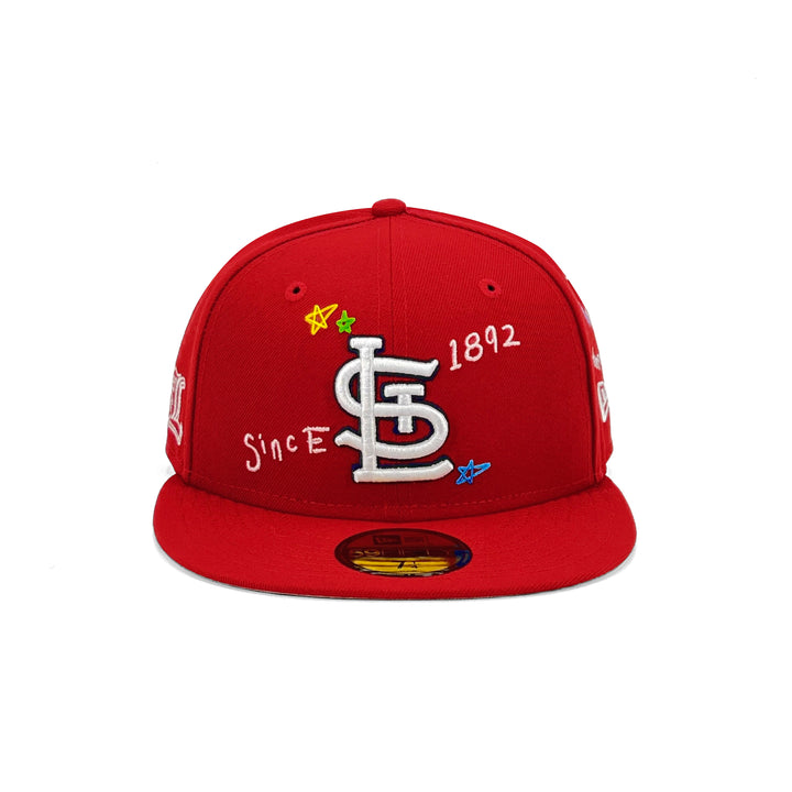 หมวกแก๊ป New Era รุ่น St. Louis Cardinals Scribble Red 59Fifty Cap
