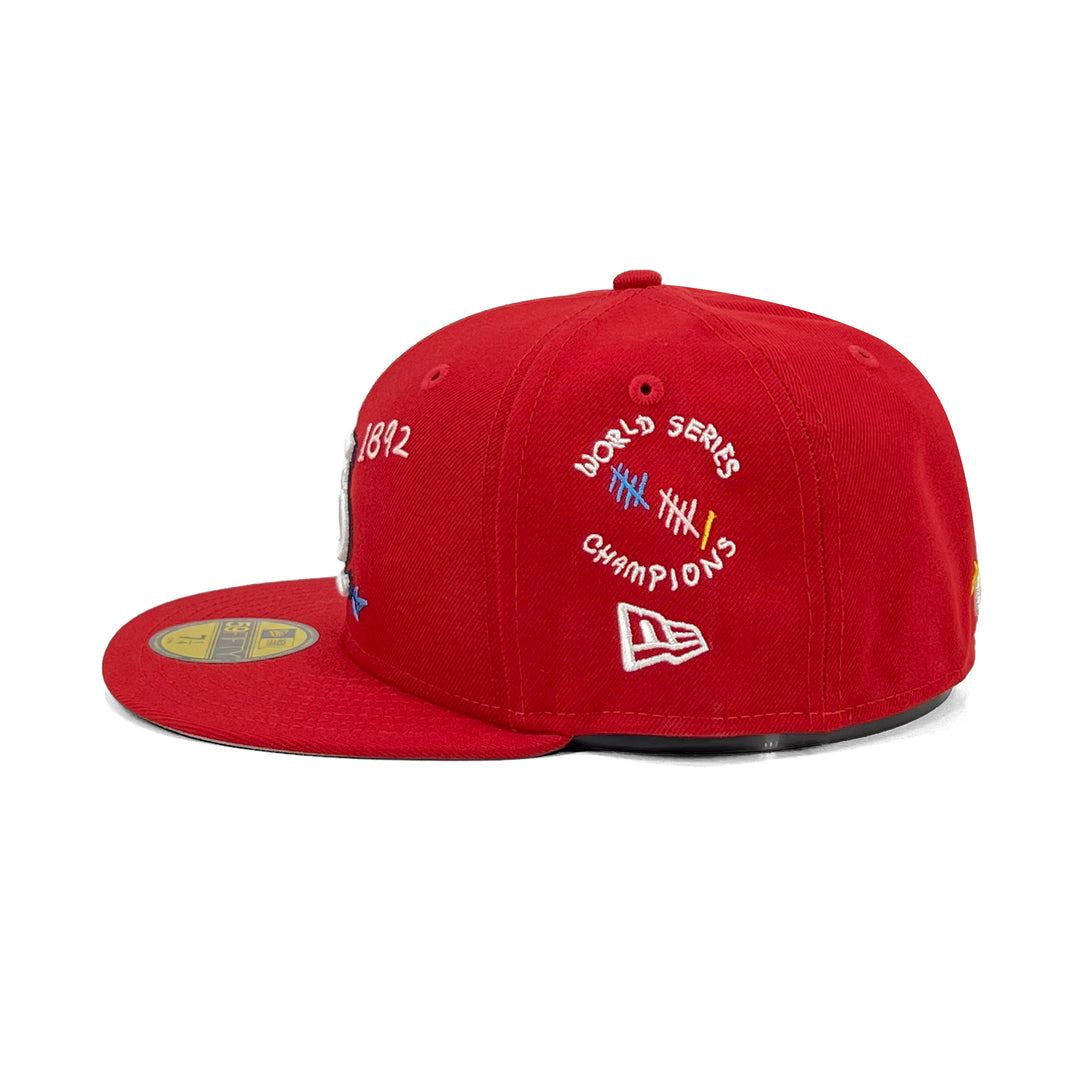หมวกแก๊ป New Era รุ่น St. Louis Cardinals Scribble Red 59Fifty Cap