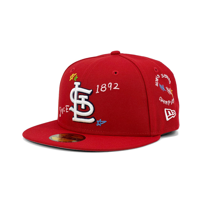 หมวกแก๊ป New Era รุ่น St. Louis Cardinals Scribble Red 59Fifty Cap